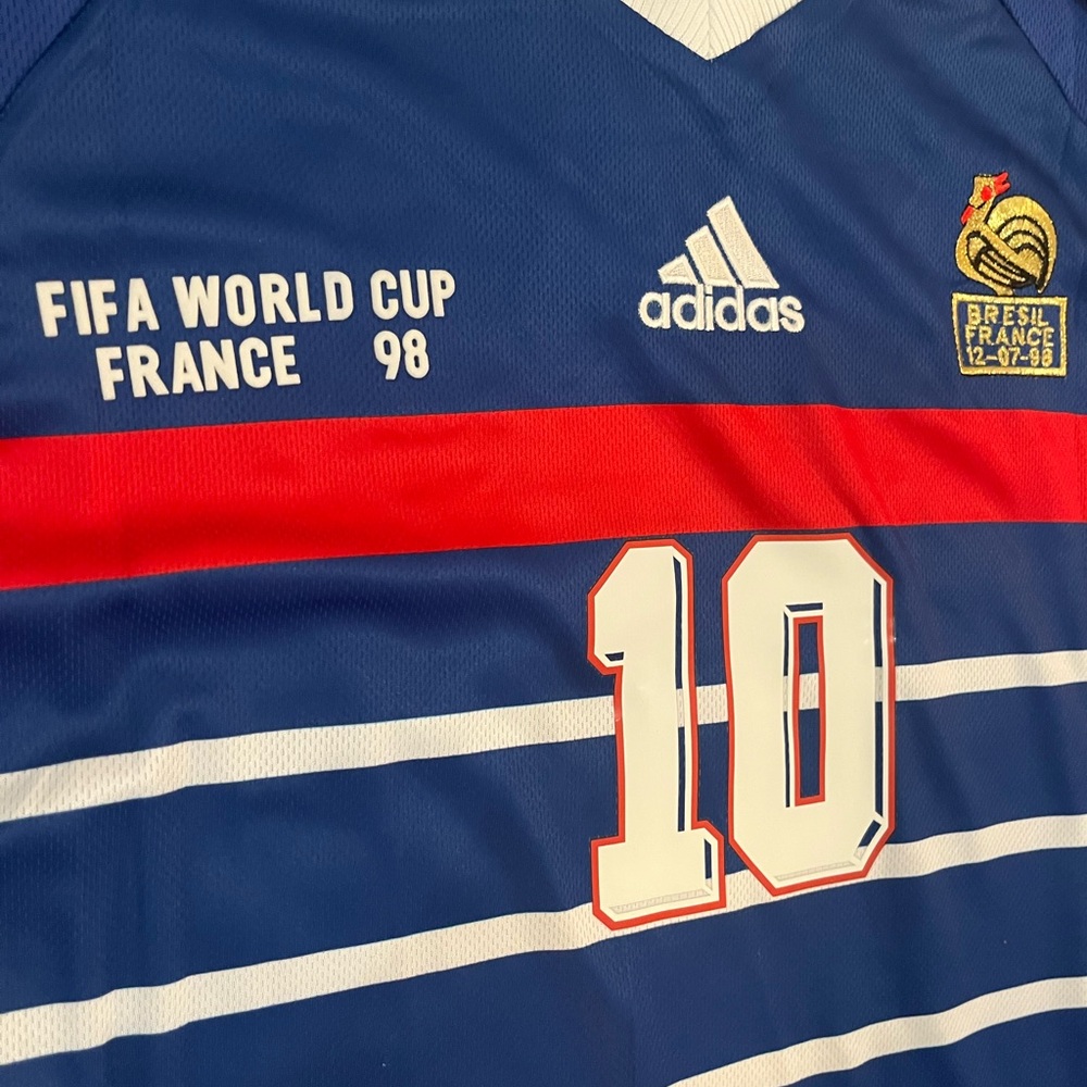 France 1998 World Cup Long Sleeve Home jersey - Zidane #10 SIZE MEDIUM